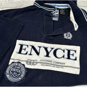 Enyce 2XL Navy Blue Short Sleeve Polo Shirt W/ Embroidered Logo & Patch Details